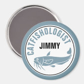 おもしろいユーモアのある魚釣り揚げレシピ調理師 マグネット (正面/裏面)