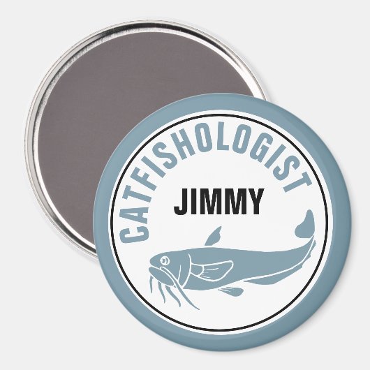 おもしろいユーモアのある魚釣り揚げレシピ調理師 マグネット (正面/裏面)