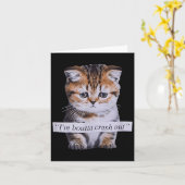 おもしろいユーモアの名言ミームねこ カード (黄色い花)