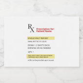 おもしろいユーモアノベルティRx PrescriptionLabel リキュールボトルラベル (シングルラベル)