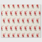 おもしろいユーモアレトロサンタ遊ゴルフ ラッピングペーパー (フラット)