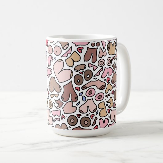 おもしろいユーモア中立胸像 コーヒーマグカップ (正面右)