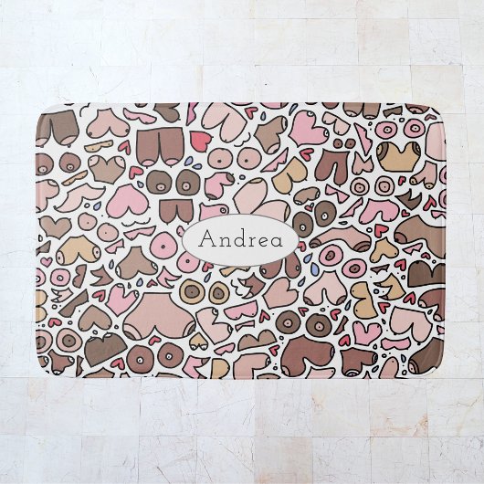 おもしろいユーモア中立胸像 バスマット