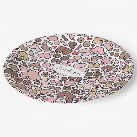 おもしろいユーモア中立胸像 ペーパープレート (アングル)