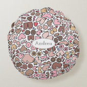 おもしろいユーモア中立胸像 ラウンドクッション (裏面)