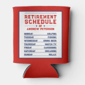 おもしろいユーモア赤青白人引退スケジュール計画 缶クーラー (正面)