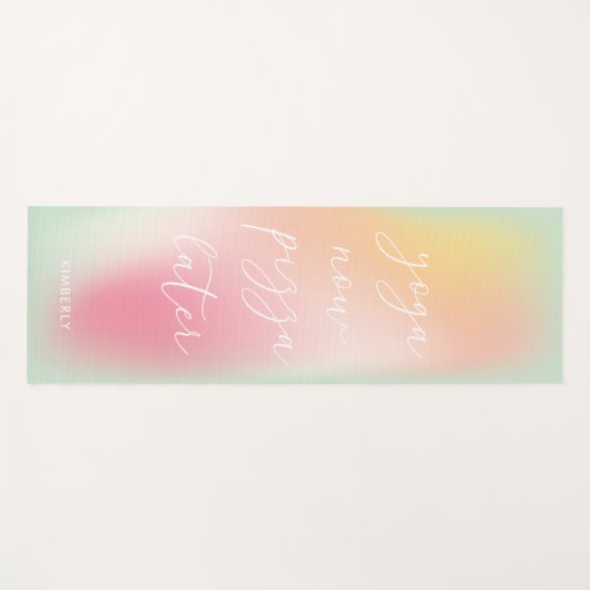 おもしろいヨガナウピザアフターパステルグラディエントグラデーション ヨガマット (正面(横))