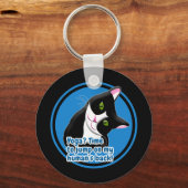 おもしろいヨガ猫 キーホルダー (正面)