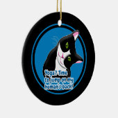 おもしろいヨガ猫 セラミックオーナメント (右)