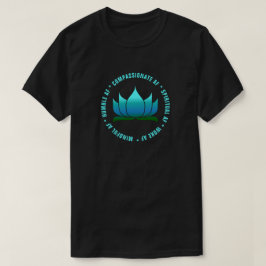 おもしろいヨガ「AF」ブルーロータスグラデーション Tシャツ