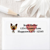 おもしろいヨークシャーテリア差出人住所ラベル ラベル (インサイチュ)