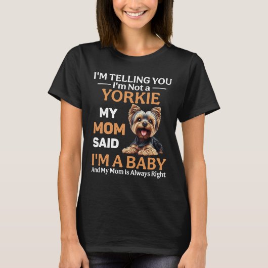 おもしろいヨークシャーテリア犬 Tシャツ (正面)