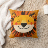 おもしろいライオン顔キッズサファリテーマ子供部屋装飾 クッション (ブランケット)