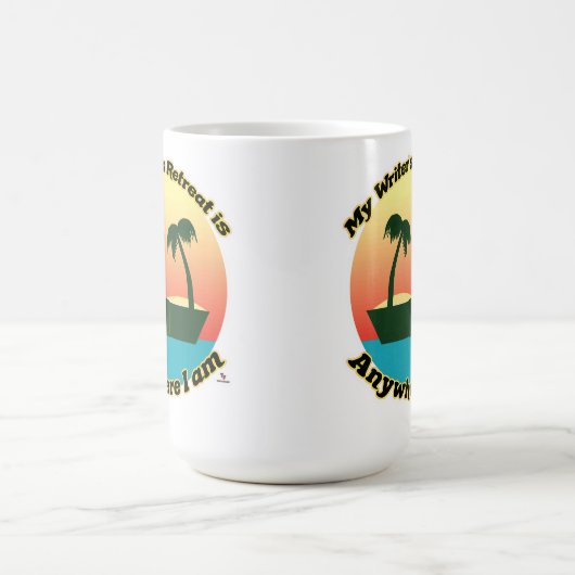 おもしろいライターズリトリートおもしろい作家観光客デザイン コーヒーマグカップ (中央)