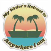 おもしろいライターズリトリートエピック作家トロピカルタイム シール (正面)