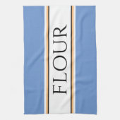 おもしろいライトブルーホワイトキッチンフラワーレースストライプズ キッチンタオル (縦)