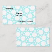 おもしろいライトブルー水玉模様名刺 名刺 (正面/裏面)