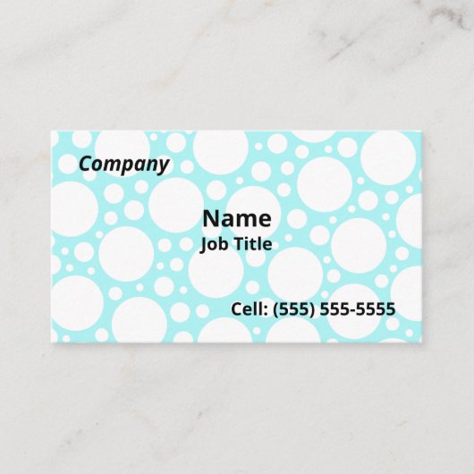 おもしろいライトブルー水玉模様名刺 名刺 (正面)
