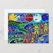 おもしろいライフビーチ宇宙シャトル惑星海キッズ ポストカード (正面/裏面)