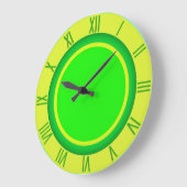 おもしろいライムとレモンとローマ数字 ラージ壁時計 (傾斜)