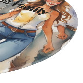 おもしろいライン踊り切断板。編集可能文字 カッティングボード (角)