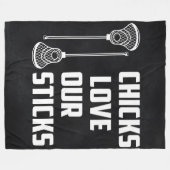 おもしろいラクロスプレーヤープン – ラクロス愛好者ギフト フリースブランケット (正面(横))