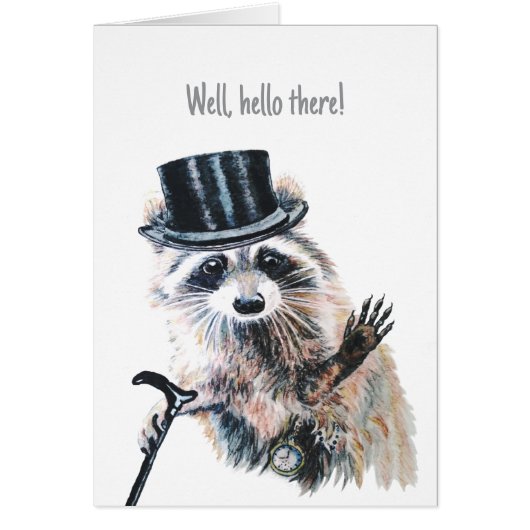 おもしろいラクーンがハローと言う！ (正面)