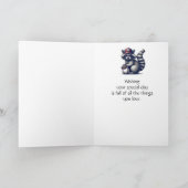 おもしろいラクーン孫野球誕生日動物 カード (内部)