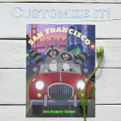 おもしろいラコオンズインカブリオレパーティータイムサンフランシスコ ポストカード