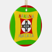 おもしろいラスタカラーレッドゴールデングリーン セラミックオーナメント (右)