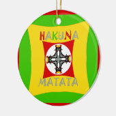 おもしろいラスタカラーレッドゴールデングリーン セラミックオーナメント (左)