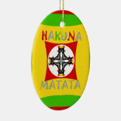 おもしろいラスタカラーレッドゴールデングリーン セラミックオーナメント (右)