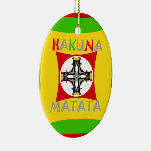 おもしろいラスタカラーレッドゴールデングリーン セラミックオーナメント (右)