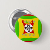 おもしろいラスタカラーレッドゴールデングリーン 缶バッジ (正面&裏面)