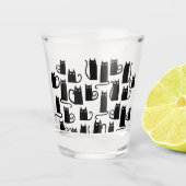 おもしろいラッキー黒猫 ショットグラス (正面)