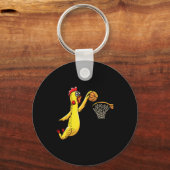 おもしろいラバーチキン遊ズ選手スポーツ キーホルダー (正面)