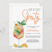 おもしろいラブアットファーストスピリッツブライダルシャワー 招待状 (正面/裏面)
