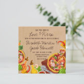 おもしろいラブアンドピザ結婚式招待状 招待状 (スタンド正面)