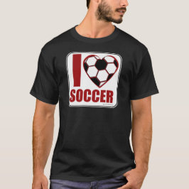 おもしろいラブサッカースポーティボールハートデザイン Tシャツ