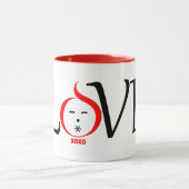 おもしろいラブデザインキャラクターとxoxo マグカップ (中央)