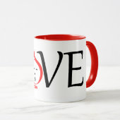 おもしろいラブデザインキャラクターとxoxo マグカップ (正面右)