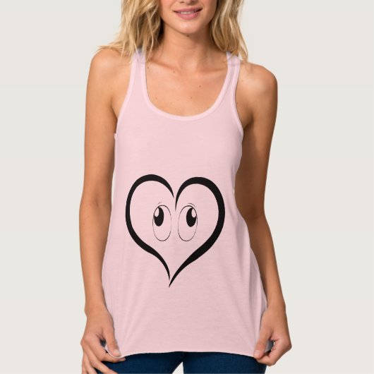 おもしろいラブハートTシャツ タンクトップ (正面)