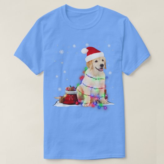 おもしろいラブラドールドッグツリークリスマスライトクリスマスパハ Tシャツ (デザイン正面)