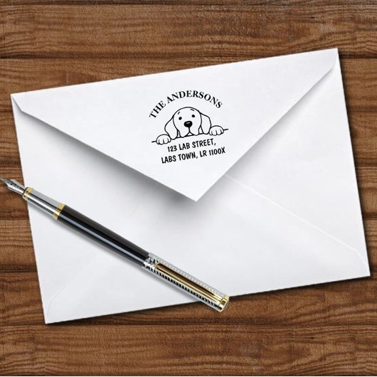 おもしろいラブラドールファミリ名差出人住所 セルフインキングスタンプ