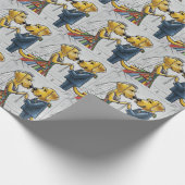 おもしろいラブラドールリトリエバー結婚ドッグ ラッピングペーパー (角)