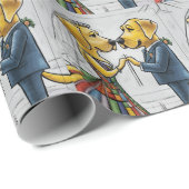 おもしろいラブラドールリトリエバー結婚ドッグ ラッピングペーパー (ロールコーナー)