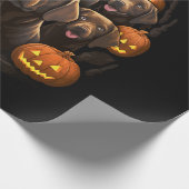 おもしろいラブラドールレトリエバーチョコレートカボンプキンハロー ラッピングペーパー (角)