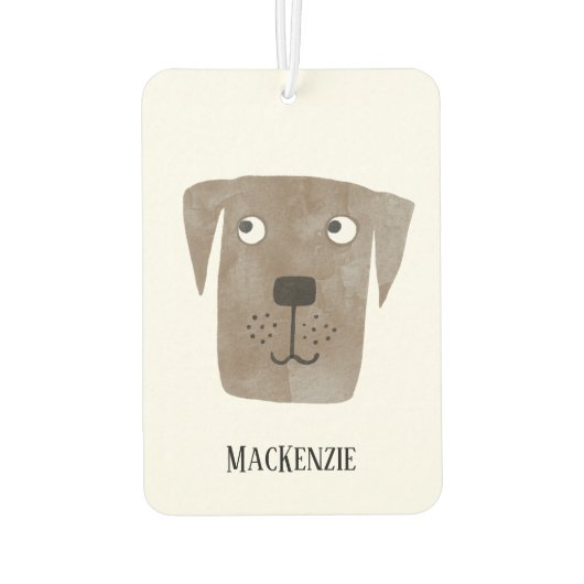 おもしろいラブラドールレトリエバードッグパーソナライズされた カーエアーフレッシュナー (裏面)