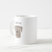 おもしろいラブラドールレトリエバードッグパーソナライズされた コーヒーマグカップ (正面左)