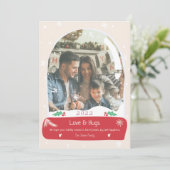 おもしろいラブ&ハグ写真スノーグローブイラストレーション シーズンカード (スタンド正面)